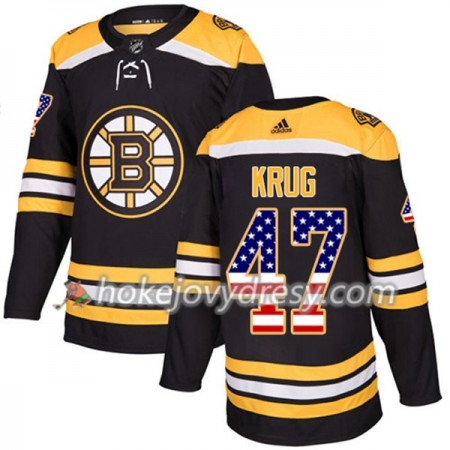 Pánské Hokejový Dres Boston Bruins Torey Krug 47 2017-2018 USA Flag Fashion Černá Adidas Authentic